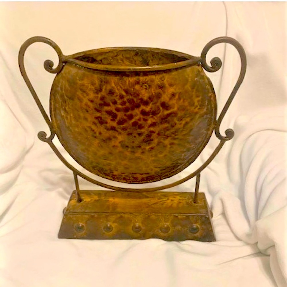 LARGE Grecian / Etruscan Style Metal Vase EUC